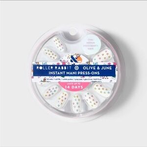 NWT Roller Rabbit × Target - Olive & June Press-On Fake Nails - M Oval - Disco